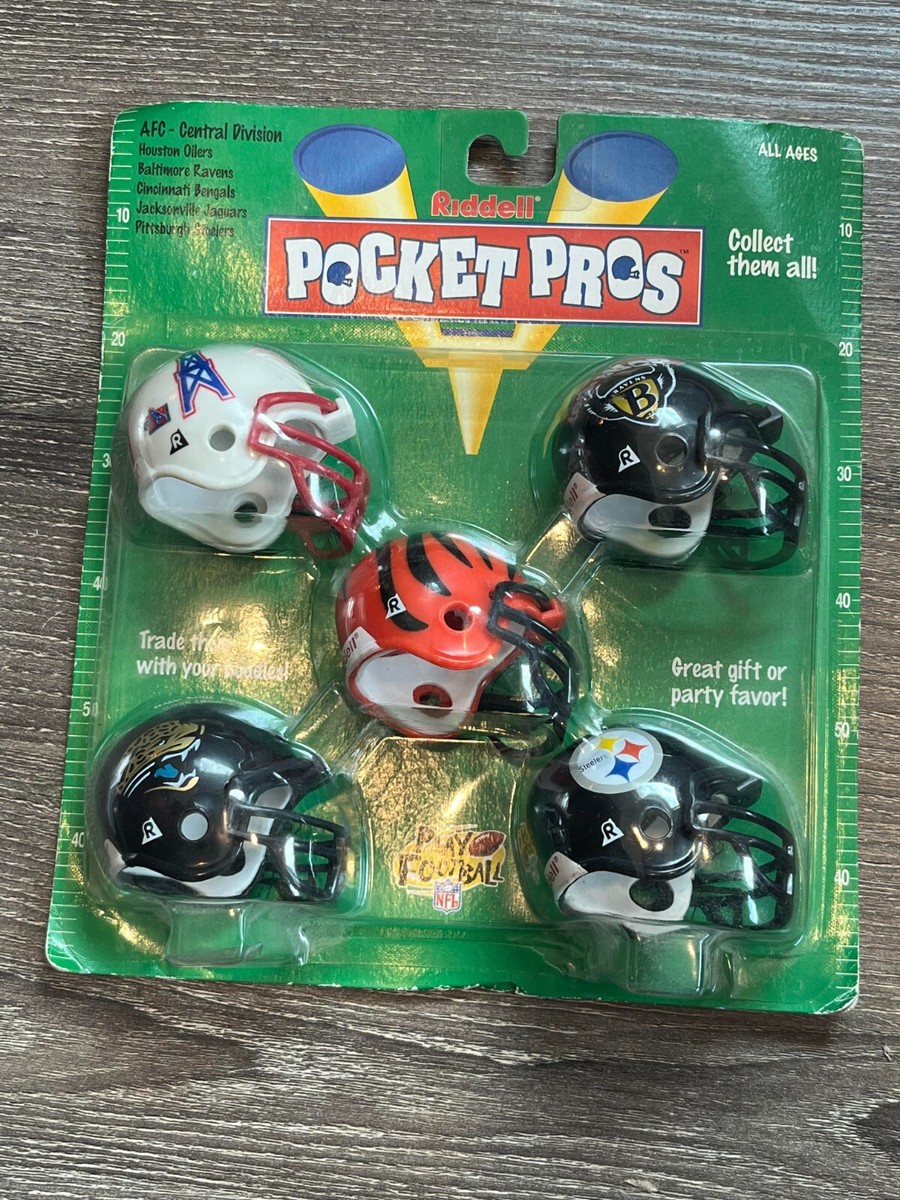 Riddell Pocket Pro football helmet set 1997 AFC central Oilers Tennessee  Titans