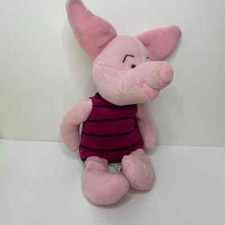 Disney Piglet Stuffed Animal Winnie the Pooh Walt Pink Pig Beanie Bag Plush 7"