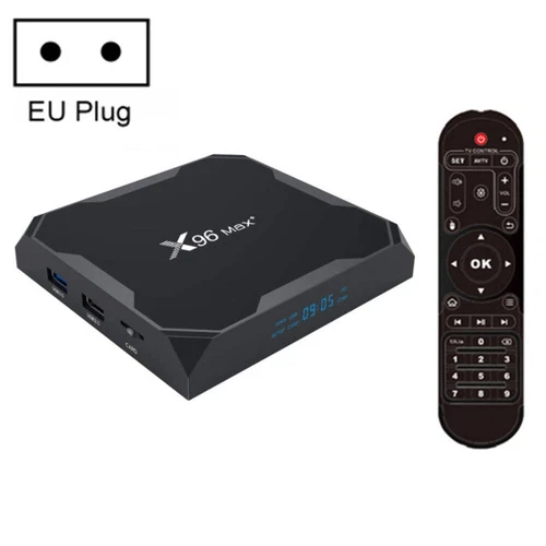 X96 max+ 4K Smart TV Box with Remote Control, Android 9.0, Amlogic S905X3 Quad-C