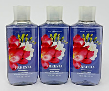 3 NEW BATH  BODY WORKS FREESIA BODY WASH SHOWER GEL ALOE PRO-VITAMIN B5 10 OZ