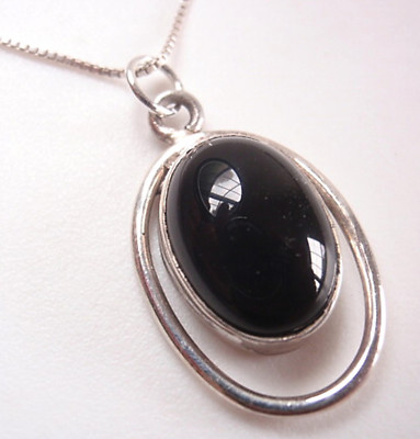 Schwarzer Onyx oval in Creolen Sterlingsilber Anhänger Corona Sonne Schmuck