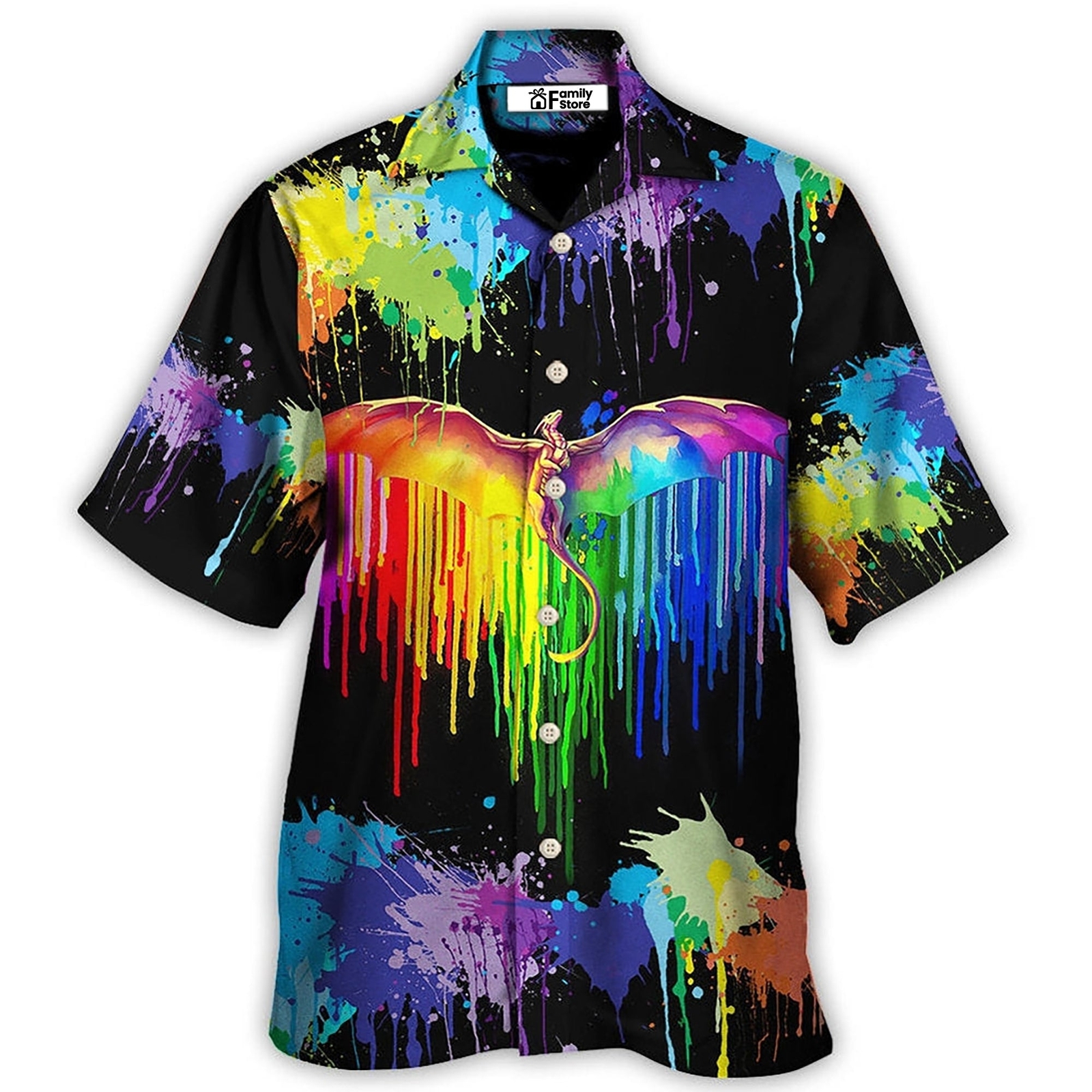 LGBT Pride Dragon Hawaiian Shirt in Vibrant Happiness Colors