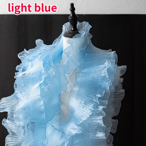 3 Yards Ruffles Pleated Trim Mesh Edging Organza Tulle Fabric Craft Sewing Shiny - Picture 2 of 34