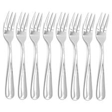 Crysto Stainless Steel Forks 8Pcs Salad Dessert Appetizer Dining Tableware