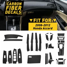 Carbon Fiber Style Decor Interior Kit Cover Trim 29PC For Honda Accord 2008-2012