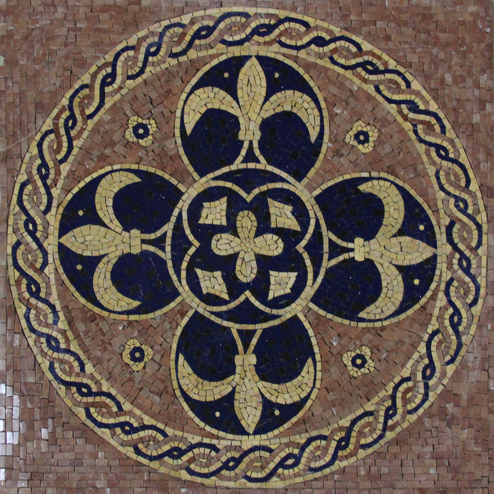 Fleur De Lys Blue Gold Home Decoration Marble Mosaic | eBay