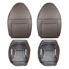 For 1992-1996 Ford Bronco Driver & Passenger Bottom & Top Leather Seat Cover Tan