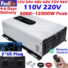 5000W 8000W 12000W 12V 24V 48V 72V to 110V/220V Pure Sine Wave Power Inverter