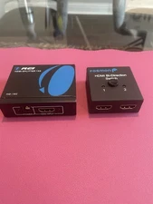 REI HDMI Splitter 1 X 2  HD-102 TESTED AND WORKING WITH ADAPTER & A Fosmon HDMI