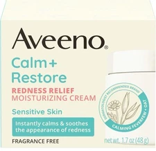Aveeno Calm + Restore Facial Cream for Redness Relief, Soothing 1.7 Oz (Read)