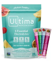 Ultima Replenisher Sugar Free Electrolyte Hydration Tropical Drink, Vegan, 20 Ct