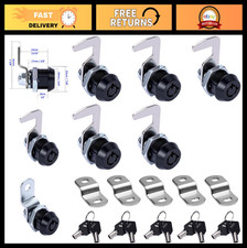 Keyed Alike Tubular Cam Lock Set - 5/8 Inch Black Replacement Locks 5 Pack
