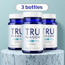 3 Pack Tru Niagen Nicotinamide Riboside Chloride 300mg 90 NR Vegetarian Capsules