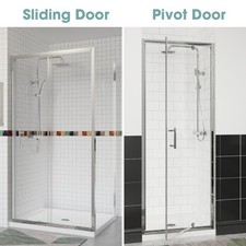 Sliding Pivot Door Shower Enclosure Walk in Cubicle 6mm Framed Glass Panel
