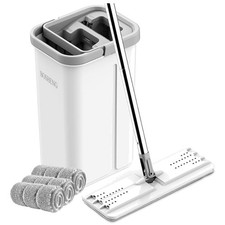Hands-Free Mop and Bucket Set with 3 Pads