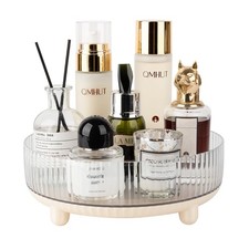 360 Rotating Makeup Organizer Perfume Tray Skincare Holder Spinning Cosmetic ...