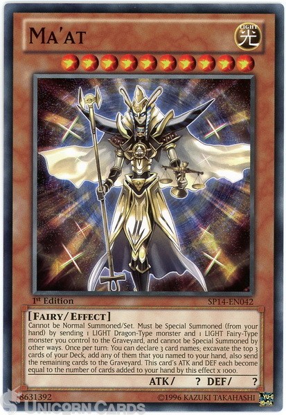 SP14-EN042 Ma'at : Starfoil Rare 1st Edition Mint YuGiOh Card