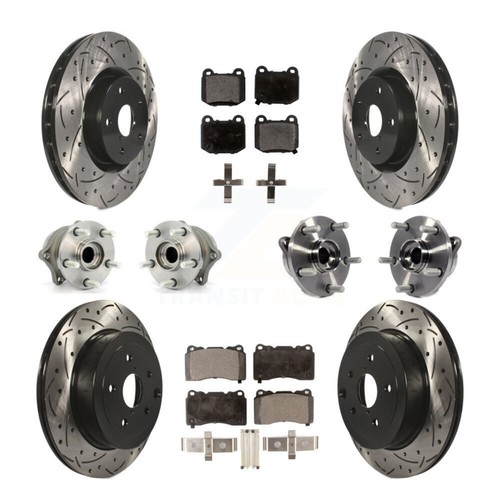 Front Rear Hub Bearing Coated Brake Rotor Pads Kit (10Pc) For Subaru Impreza WRX