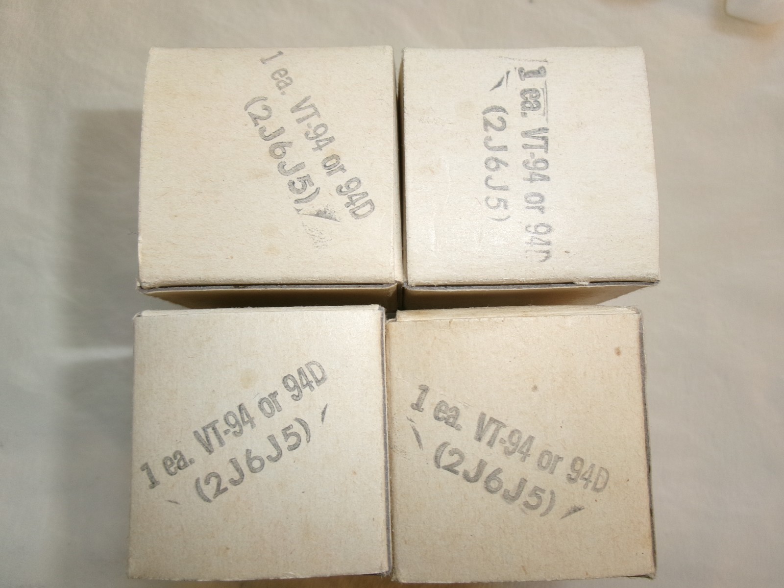 Tube Ken-Rad JAN 6J5GT VT-94 quadruplet de lampes triodes vintage