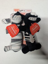 NEW 2 Multipet Squeaky Plush Dog Toy Lot Mummy Skeleton Halloween Small 6" Loofa