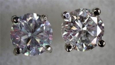 NEU PLATIN PAAR 0,80 CTW RUNDE LABORGEFERTIGTE DIAMANT SOLITÄR OHRSTECKER