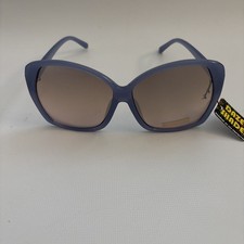 Exaggerated Classic Vintage 70's Retro Style SUN GLASSES Square Blue Frame