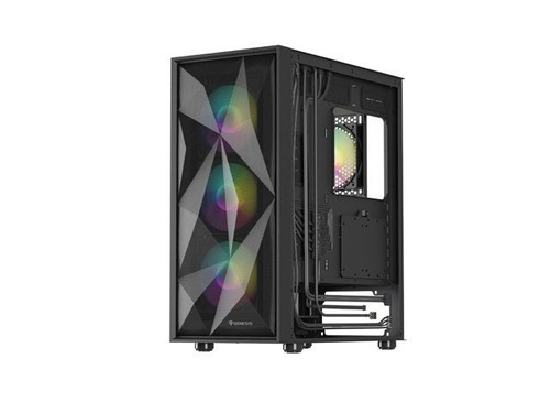 OBUDOWA GAMINGOWA NATEC GENESIS DIAXID 605 ARGB MIDI TOWER USB-C Z OKNEM CZARNA - Zdjęcie 2 z 12