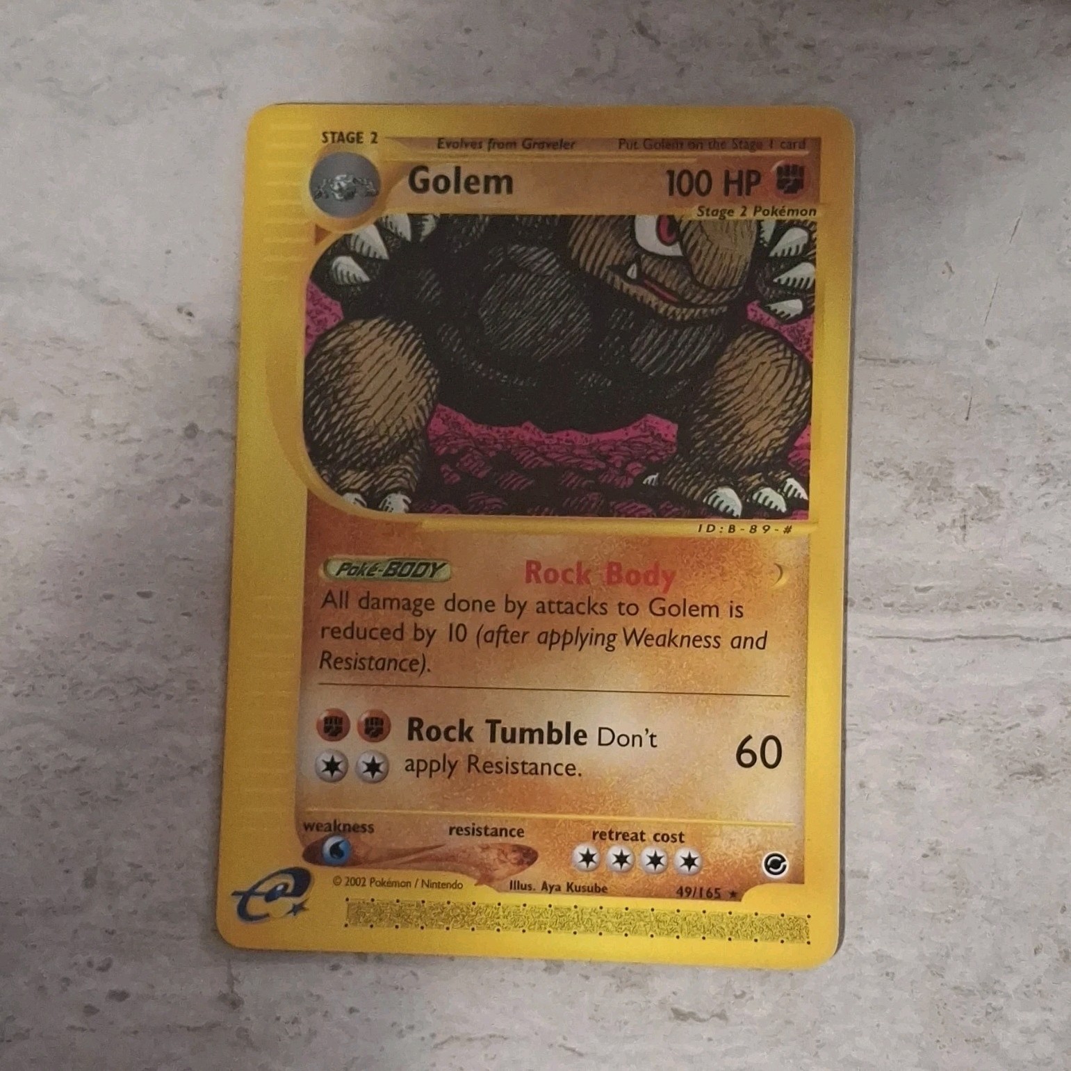 Pokemon TCG Golem 49/165 Expedition Base Set Holo Rare 100 HP EN 2002