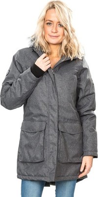 Trespass Damen Winterparka Thundery Wasserdichtejacke Schwarz/Silbergrau S
