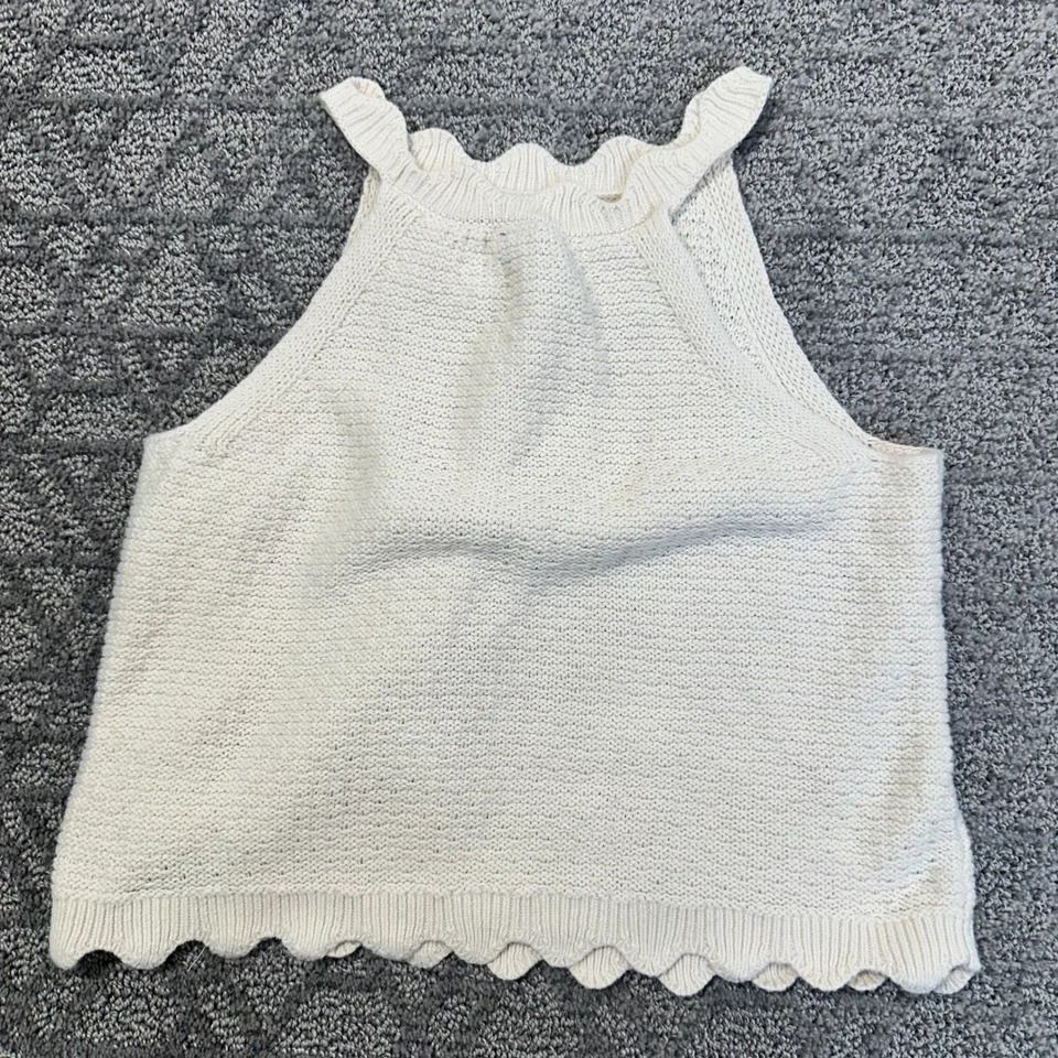 Suéter Top Tejido Sin Mangas Azul Marino Antiguo Rosa Crema Floral Grande (10) Foto 3 de 3