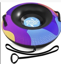 Snow Tube,48 Inch Big Heavy-Duty Inflatable Snow Sled with Premium Canvas Cover
