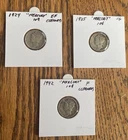 1924/1925/1942 MERCURY SILVER DIMES TRIO - 90% SILVER - NICE DETAIL -ESTATE FIND