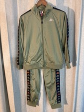 Kappa Track Jacket and Pants Youth Tape Kala Stripes Green Youth 12 Yrs 152 Cm