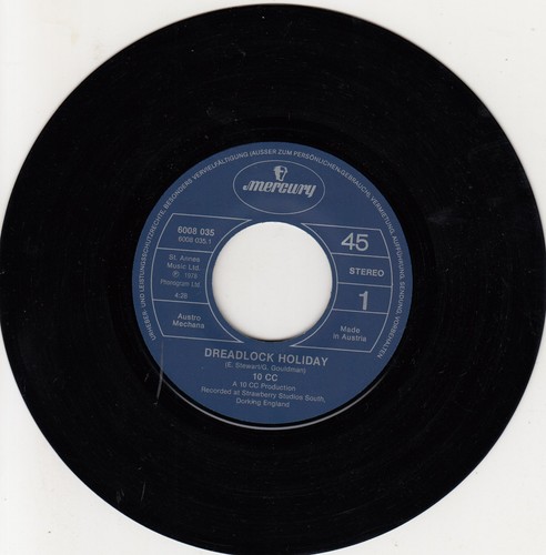 10CC DREADLLOCK HOLIDAY 1978 RECORD AUSTRIA 7" PS - Picture 3 of 4