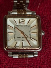 Marc by March Jacobs Women's  Gold-Tone Watch MBM3290 Square Dial Bevel NEW BAT.