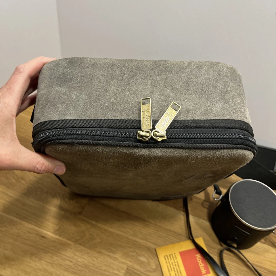 Coastar Camera Lens Accessories Case Gray Suede w/ Shoulder Strap + Lens Case - Image 3 of 4