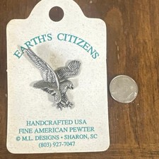 Earth’s Citizens Hand crafted USA fine American Pewter EAGLE. Brand New.