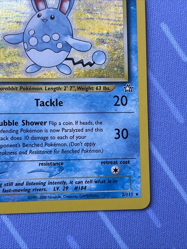 Azumarill HOLO 2/111 Neo Genesis VINTAGE Pokémon 2000 - Picture 6 of 16
