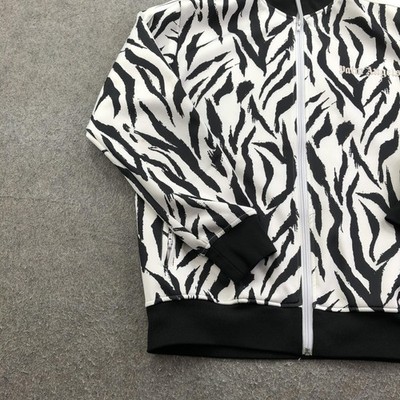 Palm Angels Jacket Mens Large White Zebra Track Full Zip Animal