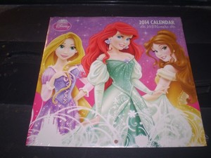 Disney Calendar 2014 with Belle-Ariel-Rapunzel on cover - sealed
