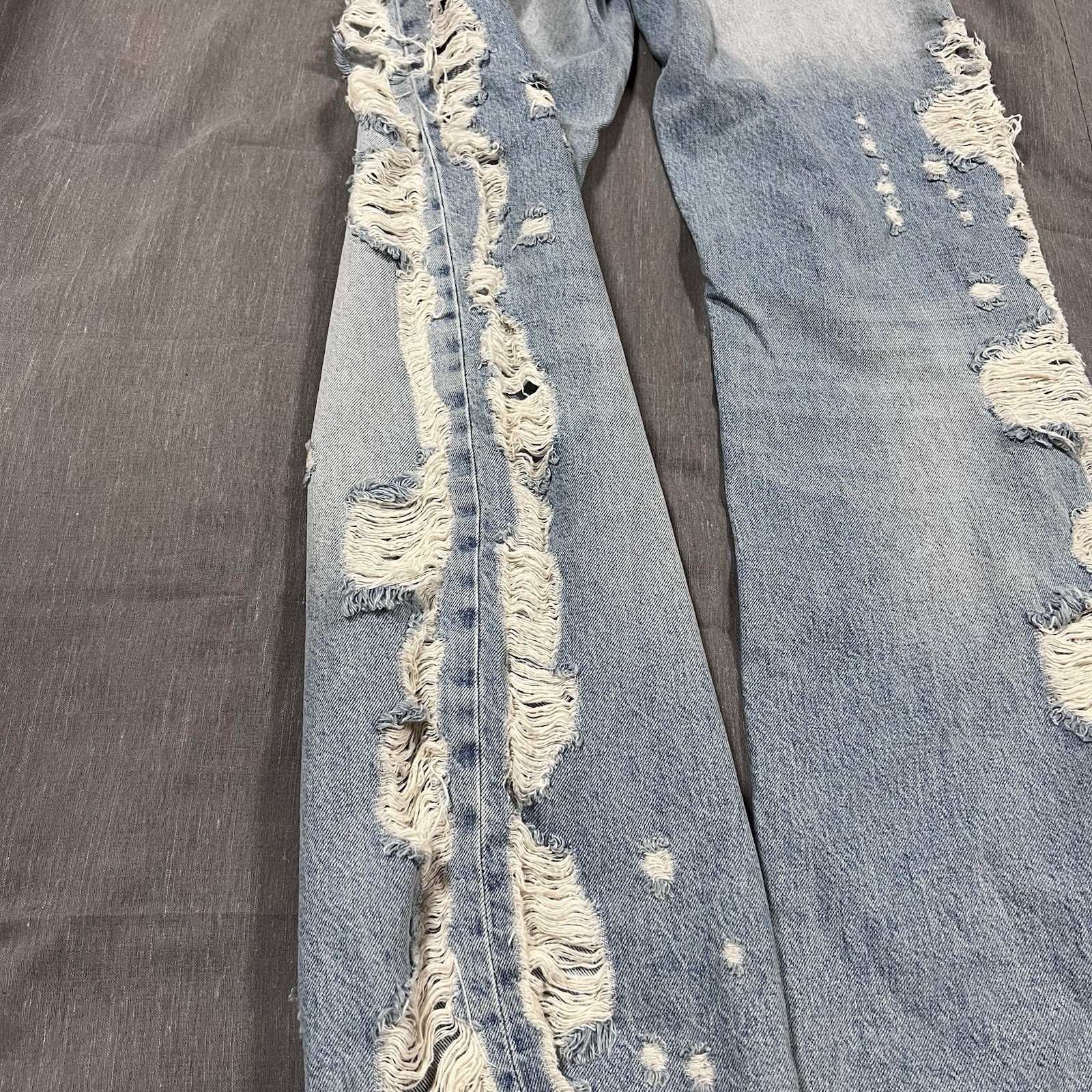 Zara TRF Mid Rise Wide Leg Ripped Jeans Sz 4 NWT image 3