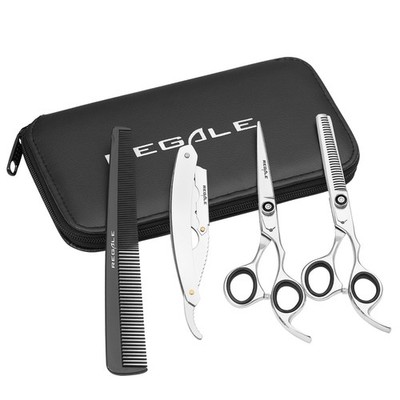 Regale Professional Mirror Finish Haircutting Texturizing Razor And Comb Kit