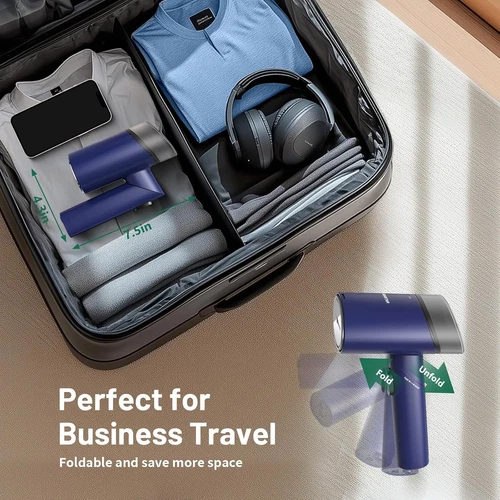 Vaporizador para ropa, ropa de mano y ropa azul arrugas  Foto 3 de 4