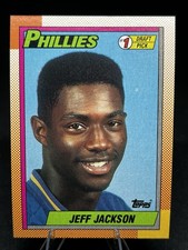 1990 Topps - Jeff Jackson #74 (RC) Rookie Philadelphia Phillies Card Baseball. rookie card picture