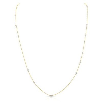 40 Zoll Diamanten Meterware Halskette 14K Gelbgold 4,58 ctw 25 Steine natürlich