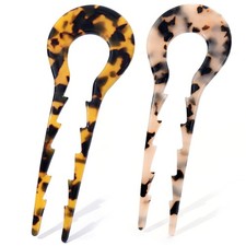 French Hair Pins Tortoise Shell French Hair Forks U Shaped French Pins 2 Pron...