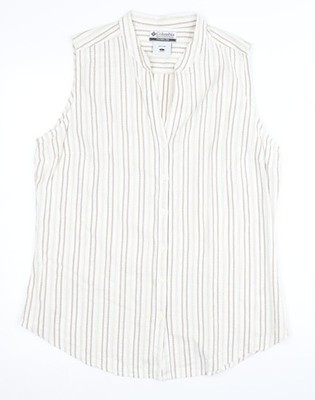 Columbia Damen Beige Gestreiftes Oberteil mit Knopfleiste L