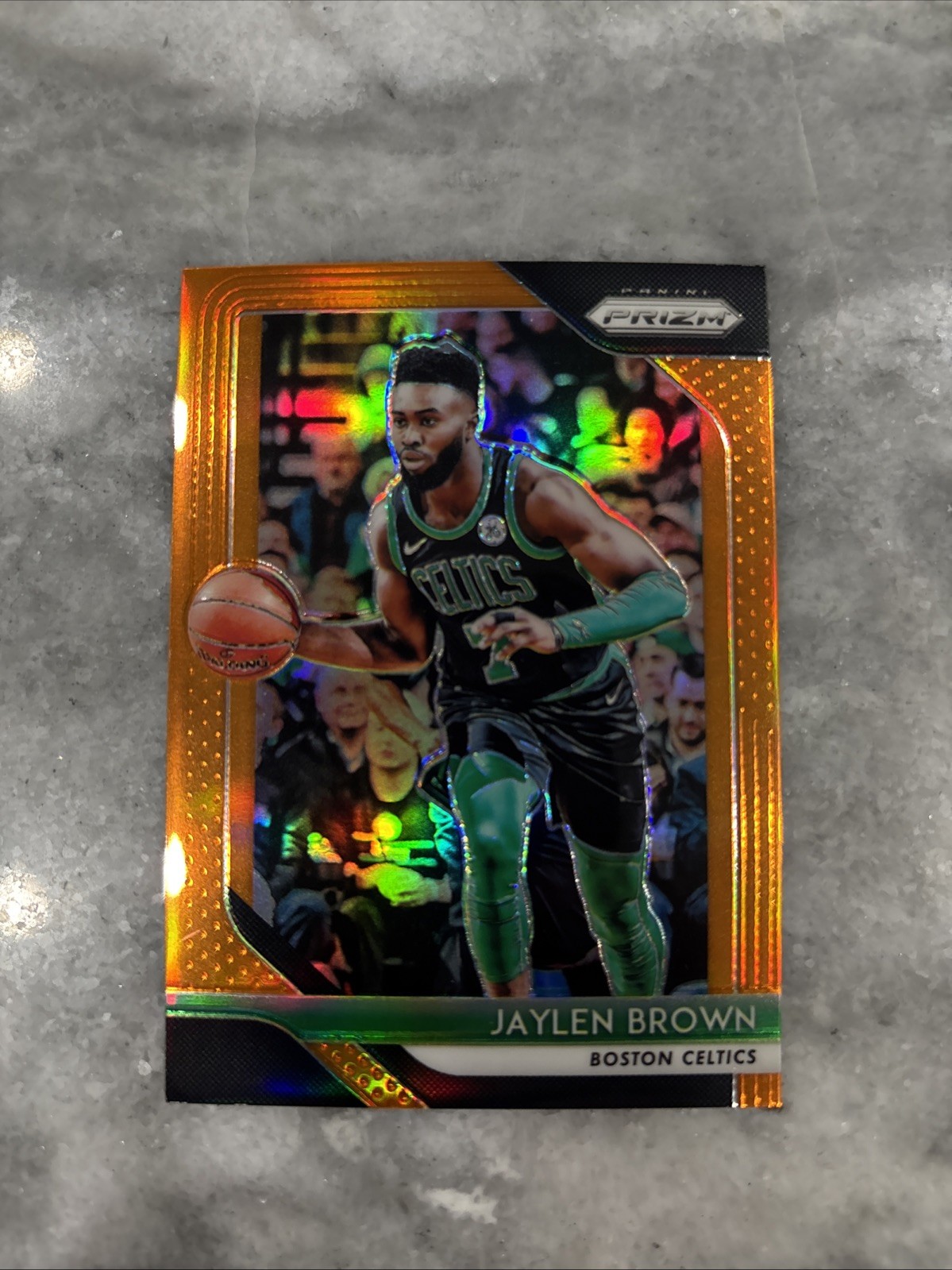 2018 Panini Prizm Jaylen Brown Orange Refractor 21/49 #108 Celtics