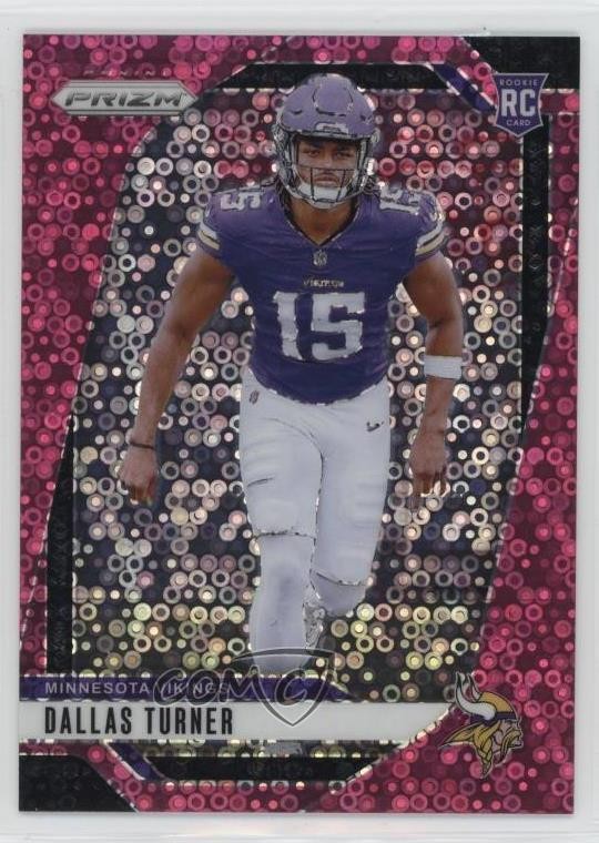 2024 Panini Prizm Rookies No Huddle Pink 9/25 Dallas Turner #324 Rookie RC n0c