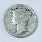 1942 MERCURY DIME *90% SILVER, Circulated Coin, Free Shipping #6767